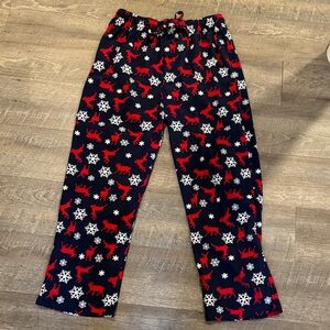 Men’s Red and White Snowflake Pajama Pants
